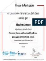 Prevención y Manejo de La Enfermedad Renal Crónica para Equipos Del Primer Nivel de Atención-Certificado Del Curso 214391 PDF