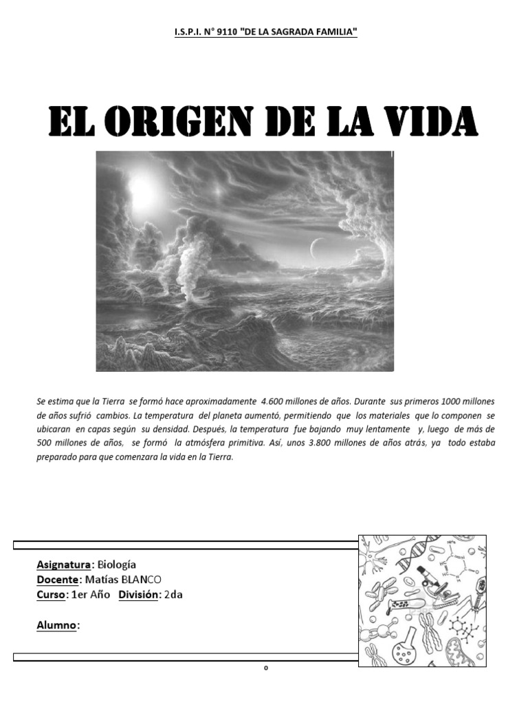 Teorías sobre el origen de la vida | PDF | Ciencias sociales | Filosofía