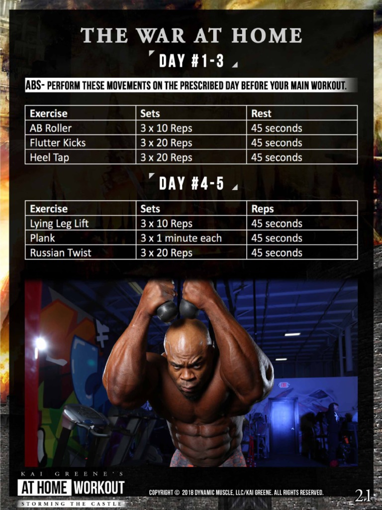 15 Minute Kai Greene Workout Pdf Free Download for Women