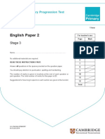 English Progression Test Paper 2 PDF