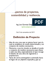 Aspectos de Proyectos, Sostenibilidad y Resiliencia. LGDelgado 2019