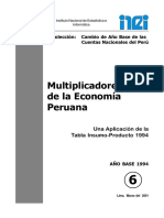 Multiplicadores de La Economía Peruana 1994