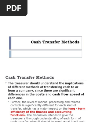 1. Cash Transfer Methods