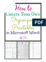 Create Organizing Printables PDF