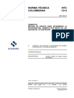 NTC 1514 Cementos. Método de Ensayo para Determinar La Expansión Del Cemento Por Medio de Las Agujas de Le Chatelier PDF