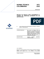 NTC 2255 Método de Ensayo para Determinar El Tamaño de Abertura Aparente de Un Geotextiles PDF