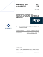 NTC 3772 Método de Ensayo para Determinar La Resistencia Al Arranque Del Concreto Endurecido PDF