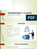 Inversiones, costos y tipos de inversión en procesos metalúrgicos