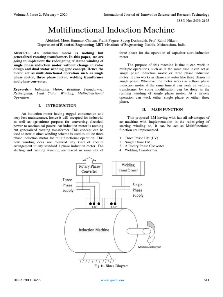 Multifunctional Induction Machine | PDF | Technology & Engineering