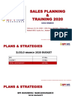 SALES PLANNING & TRAINING 2020