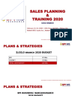Sales Planning & Training 2020