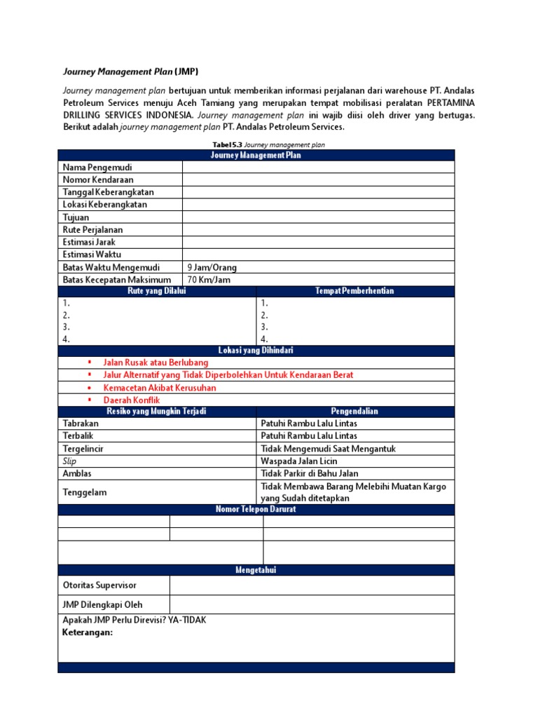 Journey Management Plan PDF