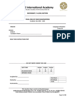 GRADE 8 End of Year Examination 201415