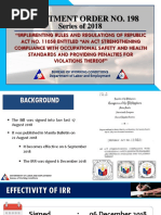 DOLE DO 252-25: OSH Guidelines Overview | PDF | Occupational Safety And ...