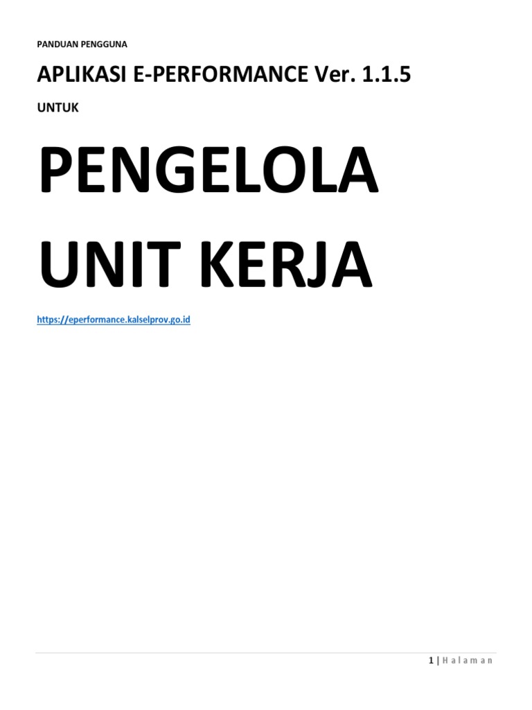 Panduan Aplikasi E-Performance Kalsel | PDF