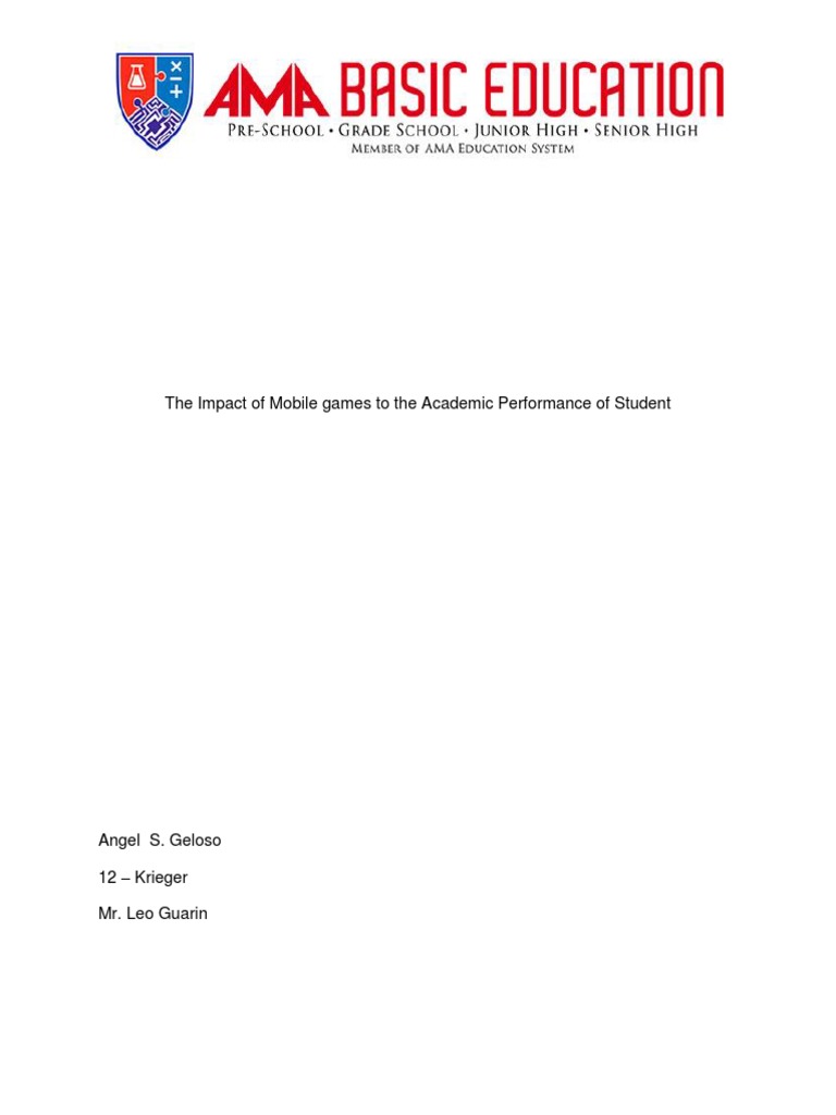 Impact of Mobile Games on Student Performance | PDF