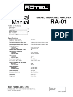 Rotel RA 01 Service Manual