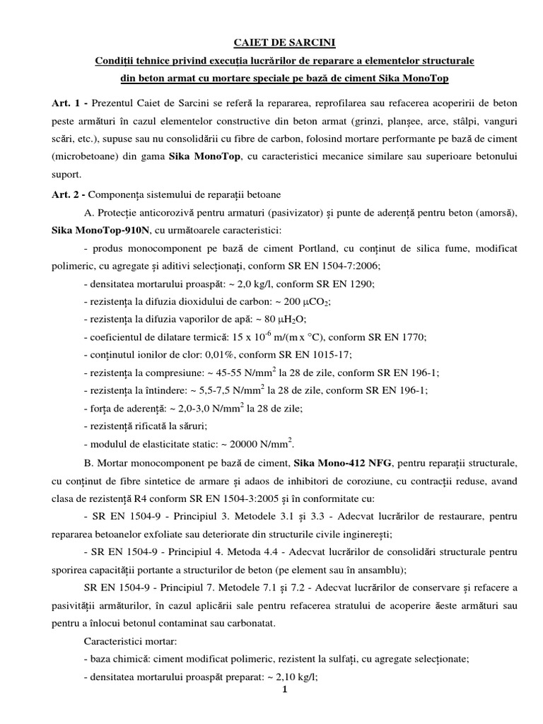 CS - Reparatii Elemente Din Beton Armat (Grinzi, Plansee, Stalpi) Cu ...