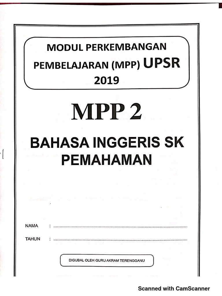 Percubaan Upsr Terengganu 2019 Bi Pemahaman