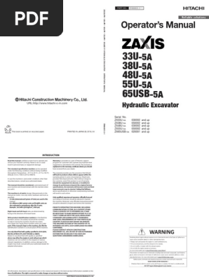 ZX48U-3F * HYDRAULIC EXCAVATOR PARTS CATALOG