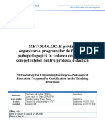 Anexa 9. Metodologie Programe de Formare Psihopedagogica Certificare Competente Profesie Didactica Editia A II A