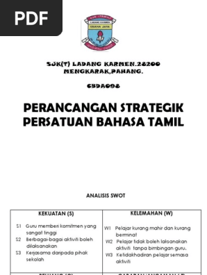 Perancangan Persatuan Bahasa Tamil 1 Pdf