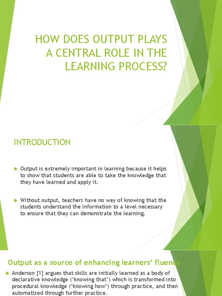 Role of Output in Language Learning | PDF | Career & Growth