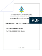 UAN - Tópicos para o exame de acesso 2020