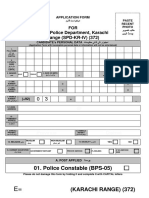 APPLICATION FORM POST 01. POLICE CONSTABLE (BPS 05)