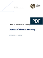 Acta de Constitución Proyecto Personal Fitness Training