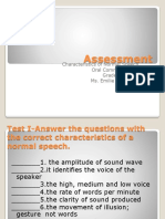 Assessment - Normal Speech Characteristics