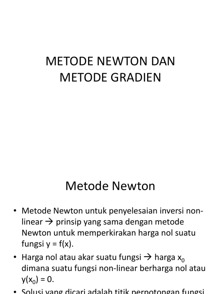Metode Newton dan Gradien dalam Inversi Non-Linear | PDF | Metode ...