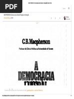 MACPHERSON Crawford Brough. A democracia liberal origens e evolução. Zahar Editores 1977 - Capítulos 2, 4 e 5