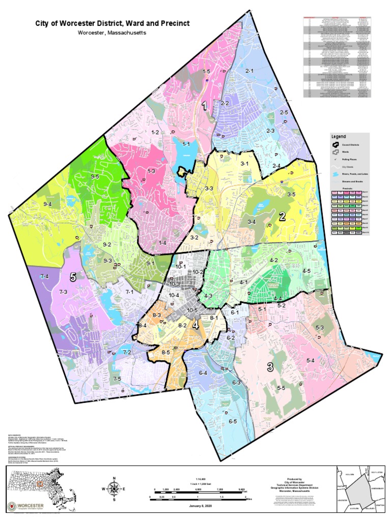 Map Of Worcester Ma Worcester Ward Map | Pdf