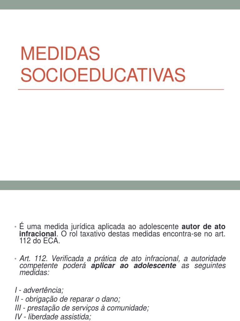 Medidas Socioeducativas para Adolescentes | PDF | Ciências Sociais ...