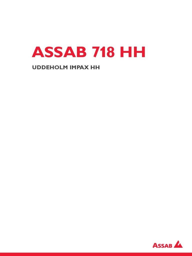 ASSAB 718 HH Tool Steel Overview | PDF