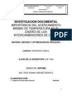 Importancia Del Acercamiento Minimo de Temperatura en El Diseño de Los Intercambiadores de Calor