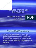 18° CUIDADOS OPERATORIOS GINECOLÓGICO - DR Vasquez