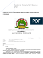 Persatuan Mahasiswa Kecamatan Karang Dapo (PEMIKKAD) : Contoh Proposal Permohonan Bantuan Dana Kesekretariatan PEMIKKAD