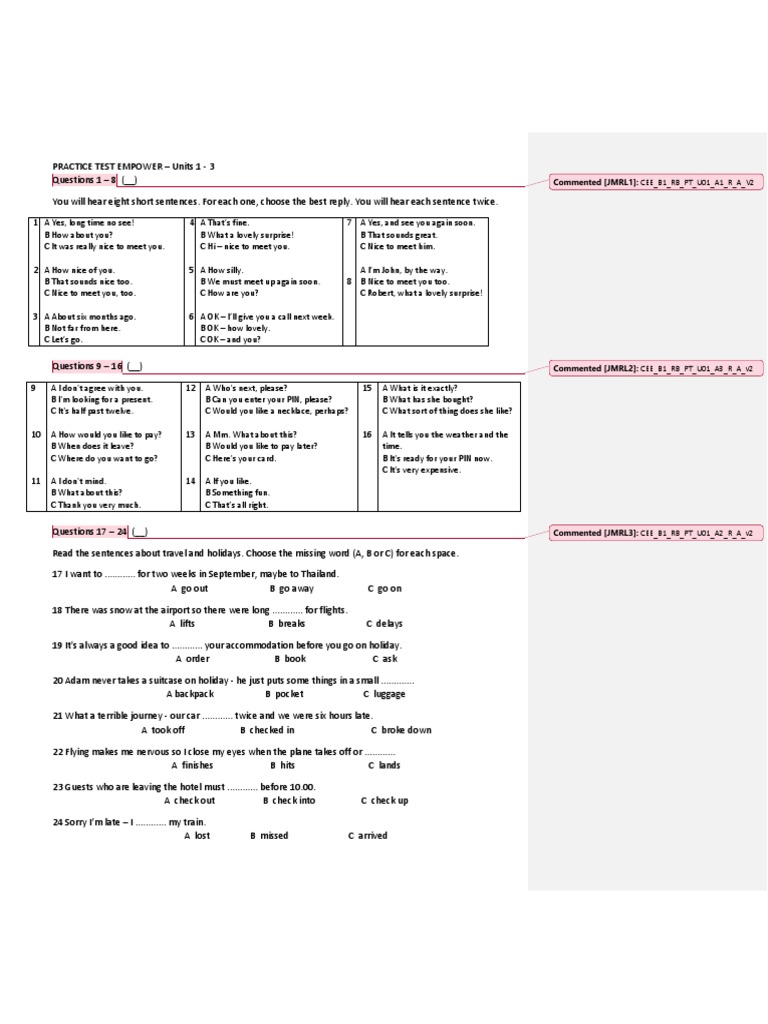Units 1-3 Test | PDF