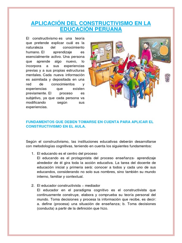 Aplicación Del Constructivismo en La Educación Peruana | PDF