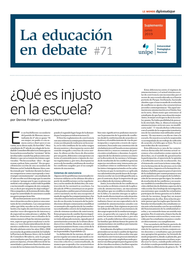 Injusticias y Normas en la Escuela | PDF