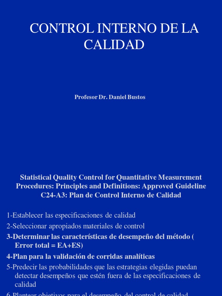 Control Interno de Calidad en Laboratorios | PDF