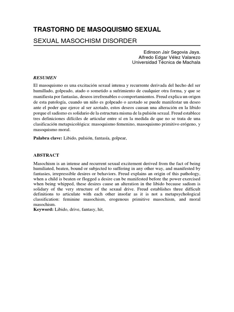 Trastorno de Masoquismo Sexual PDF
