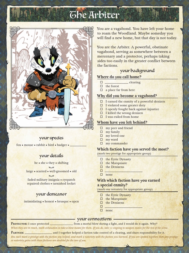 PlaybooksAndMoves Quickstart RootTTRPG 012920 PDF | PDF