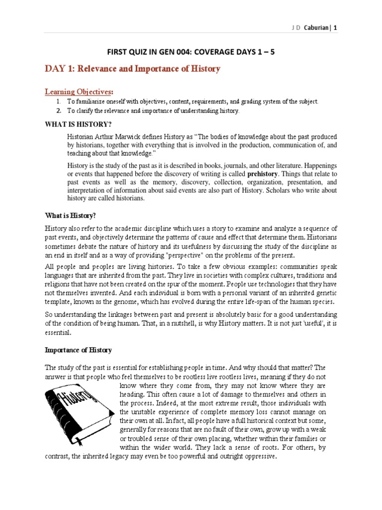 Importance of History and Geography in GEN 004 | PDF | Social Science