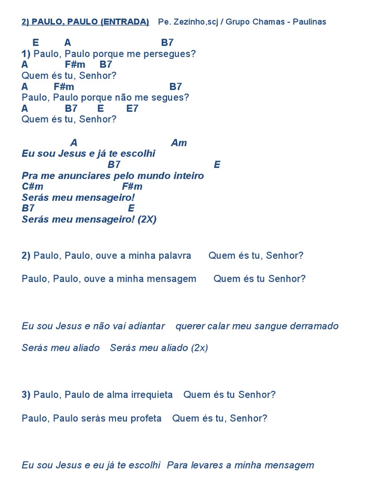 Paulo, Paulo Porque Me Persegues. | PDF