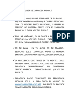 Textos Paras Liner de Zaragoza Radio