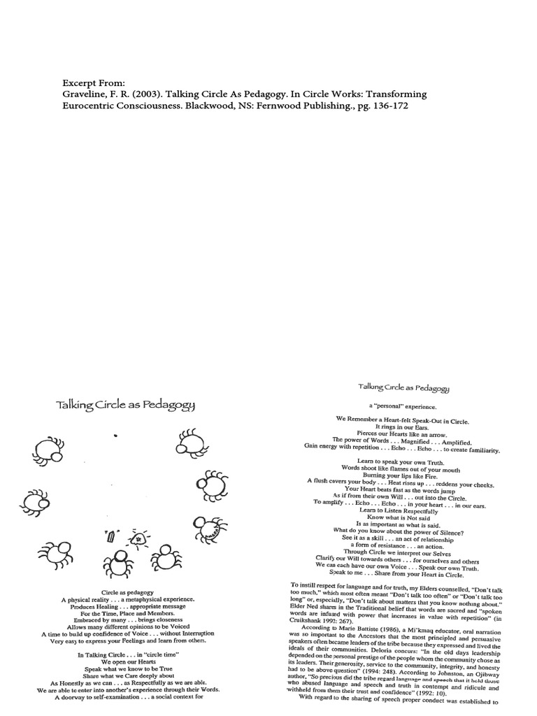 Talking Circle As Pedagogy | PDF