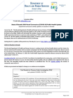 State of Nevada 2019 Novel Coronavirus (COVID-19) Public Health Update